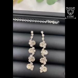 Bông tai dây chuyền lắc tay đính đá bộ trang sức sang chảnh phụ kiện trang sức Cloe Accessories 4802