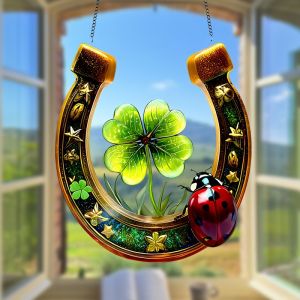 1PCS Clover U-Shaped Green Window Decoration Balcony Decoration Garden Decoration Pendant Courtyard Decoration Ideal Decoration
