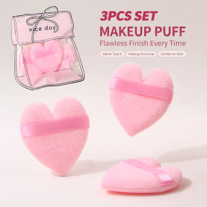 3Piece Makeup Puff Soft Powder Puff  Reusable Face Cosmetic Puff for Loose Powder Setting Makeup Comes with Storage Bag