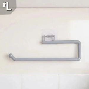 1/2pcs Punch Free Kitchen Paper Roll Holder Towel Hanger Rack Bar Cabinet Rag Hanging Bathroom Organizer Tools