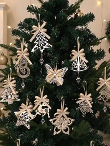 Christmas Tree Decorations - Tinplate Five-Pointed Star Snowflake Elk Pendant
