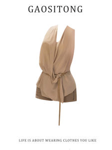 Gaositong French Elegance V-Neck Sleeveless Chiffon Top And Shorts Set Women Summer 2025 Retro Spicy Girl Fashion Casual Outfit