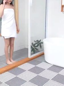 Trendy  10 pcs 30X30 bathroom anti-skid mat shower mat splicing floor mat decoration combination carpet adjustable