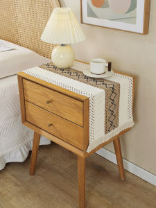 Nordic Simple Luxury Cotton Linen Table Flag Tassel Long Tablecloth Simple Style Festival Tea Table Flag Decoration