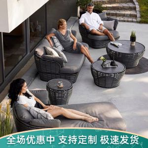 Outdoor Sofa Set Southeast Asian Wicker Furniture Waterproof Sunscreen Courtyard Hotel Terrace Folk Custom Designed Living Room