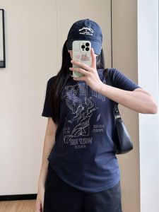 Coco plus Size Summer New American Print Short Sleeve T-Shirt Womens Loose Top Fashionable for plus Size Women over 200 Pounds