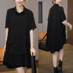 Slimming Loose Printed Short Sleeve Two-Piece Set Womens Fashion Summer 2025 Polyester Fiber Button-Up Polo Collar Short Shorts