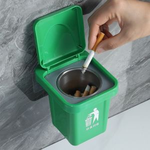 Bình Đựng Rác Treo Tường Bằng Thép Không Gỉ Trang Trí Phòng Khách Phòng Tắm Ban Công Đĩa Đựng Thuốc Lá Trang Trí Cá Nhân