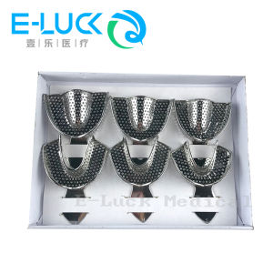 Dental Stainless Steel Impression Tray 6pcs Toothless Jaw Stainless Jaws Impression Tray S/M/L Size