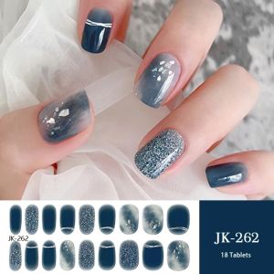 18strips UV Free Nail Gel Strips Loving Heart Gel Polish Nail Sticker Curing-free Adhesive Stickers for Nails Long Lasting Wrap