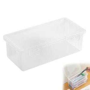 1/2Pcs Transparent Black Storage Box Large-Capacity Storage Box Office Supplies Storage Box Packaging Pencil Storage Rganizer