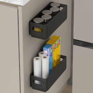 Wall-Mounted Folding Plastic Storage Rack Multi-functional Cabinet Door Organizer Sponge Holder Kitchen Storage Organization