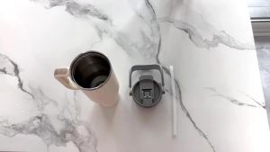 Leakproof 40oz Flip Straw Lid For Stanley Travel Tumbler 40oz Cup Replacement Flip Tumbler Dual-Drinking Lid With Handle
