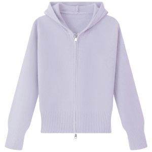 MUTU | Sweet Short Hooded Double Zipper Knit Cardigan