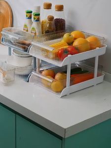 EE HOME Double Layer Bathroom Storage Cosmetic Makeup Storage Rack Drawer Storage Organizer Kitchen Cup Holder - SBOX02