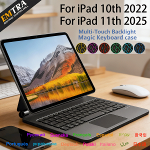 Magic Keyboard Magnetic Floating for iPad 10th 2022 11th 2025 Multi-Touch Backlit Bluetooth Keyboard Tablet Magnetic Stand Cases