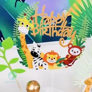 Animal Cake Topper For Jungle Safari Birthday Party Decorations