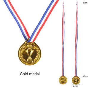 Plastic Medal Tag Toys Gold Colorful Childrens Party Gifts Kindergarten Sports Competition Bronze Silver Medal Hanging Tags