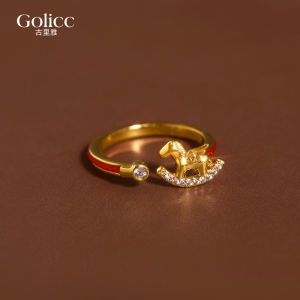 Red Year of the Horse Wealthy Little Horse Ring Womens 2025 New Popular Zodiac Horse Index Finger Ring Birth Year Niche Style