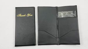 Fantasy T Mall FANTASY Restaurants Checkout Folder Bill Receipt Holder Check Card Holder with Gold Thank You