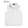 Polo Ralph Lauren Kids (Girl) Stretch Mesh Half-Zip Boxy Polo Shirt. 