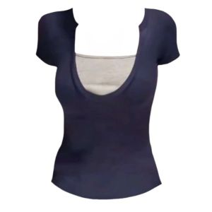 plus Size Womens Slim Fit Short Sleeve T-Shirt V-Neck Color Block Design Korean Style Commute Classic Pattern Summer New Arrival