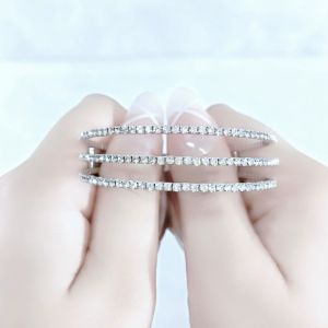 SO SEOUL Chiara Classic Triple Row White Austrian Crystal Open End Bangle