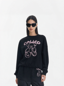 CALLED BACK | Fun Cartoon Bear Casual Loose Round Neck Hoodie for Women