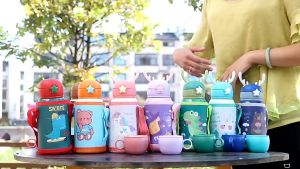 กระติกน้ําเด็ก แก้วน้ําเด็ก ขวดน้ําเด็ก มี2ฝาพร้อมปลอกเก็บอุณภูมิ วัสดุอย่างดีขวดเป็นสแตนเลจ เก็บได้ทั้งน้ําร้อนและน้ําเย็น