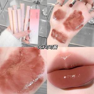 GoGo Bear Solid Lip Gloss Lipstick Waterproof Jelly Crystal Frozen Lip Tint Bubble Lips Lip Liner Pen White Hot Water Makeup Case