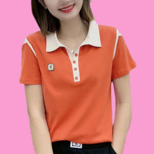 QIAOXIZI | Slimming Womens Polo Shirt with Turn-down Collar