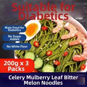 Handmade Mulberry Leaf Bitter Melon Celery Noodles Green Vegetable and Fruit Pasta for Fitness Meal Replacement