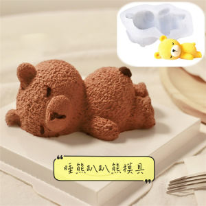 Trendy Silicone Baking Mold Lazy Bear Mousse Cake Cartoon Bear Ice Cream Dessert Kitchen Cooking Tools French Style TB0696