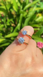 Gold Plated Zirconia Diamond Stone Ring Engagement