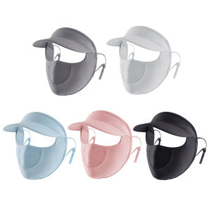 Women Sunscreen Ice Silk Mask Adjustable Ice Silk Sun Mask UV Protection Face Cover Outdoor Sun Hat for Outdoor Sports