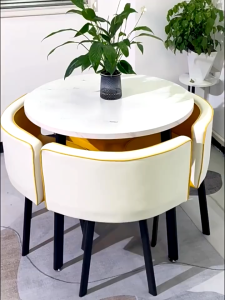 Happihaus 4 Seats 80CM Family Dining Table Set Coffee Shop Table Reception Table Restaurant Table Set