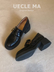MASHUJIA | Thick Heel Loafer Shoes