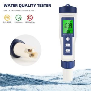 Máy Đo PH Máy Đo PH 5 Trong 1/Nhiệt Độ PH Nước/Máy Đo Độ MặN TDS EC/Chống Nước/Chức Năng Hiệu Chuẩn Tự Động/Bút Kiểm Tra Chất Lượng Nước