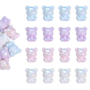 17x21mm 4pcs/bag Acrylic Plated Bear Beads For DIY Earring Bracelet Jewelry Making Accessories
