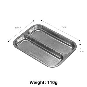 CHUANGGUANJIA | Retro 304 Stainless Steel Snow Gray Multi-compartment Seasoning Dish