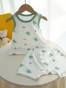 Baby Boy Girl Summer Sleepwear Short Pants Vest Big PP Modal Breathable Separate Home Clothes Set for Infants And Toddlers