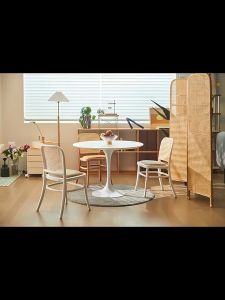 XUXU โต๊ะร้านคาเฟ่ สูง75cm ความกว้าง60/70/80cm โต๊ะกลม สีขาว/สีดำ สไตล์นอร์ดิก โต๊ะกาแฟ โต๊ะทานอาหาร ห้องนั่งเล่น