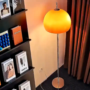 Mushroom Shape Led Floor Lamp Glass Design Warm Light For Living Room