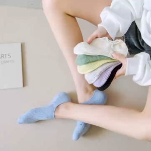 Thin socks solid color dots color series invisible socks simple