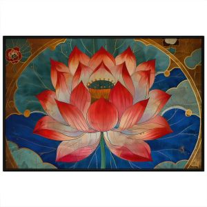 Tranh hoa sen tranh treo tường tranh dán tường phòng thờ phòng khách in canvas. CGI - 454