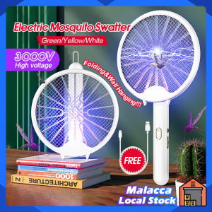 3 In 1 Electric Mosquito Racket Foldable Mosquito Killer USB Rechargeable Fly Swatter Repellent Lamp Home Bedroom Mosquito Swatter