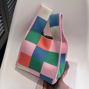 Minano K-style Knit Handbag Handbag 2024 New Arrival Female High-Capacity Wrist Debris Bag Lunch Box Bag