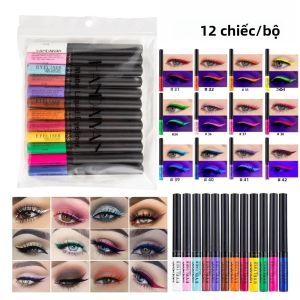 Bộ 12 Bút Kẻ Mắt Không Thấm Nước Đầy Màu Sắc Bộ Bút Kẻ Mắt Không Thấm Nước Huỳnh Quang Lì Lâu Trôi 24 Giờ Dễ Sử Dụng Bút Kẻ Mắt Khô Nhanh Để Trang Điểm Khuôn Mặt Trang Trí