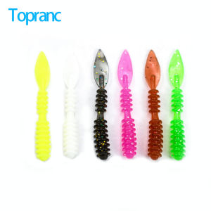 Topranc 36Pcs Soft Bait Fishing Lures 3.8cm Micro Bait TPR Grub Worm Pike Bass Soft Lures Fishing Accessories