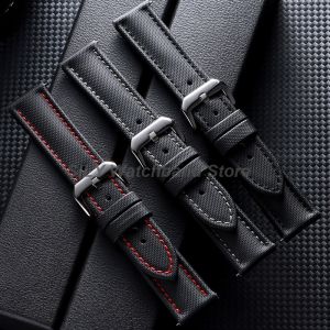 for Seiko for Blancpain for Omega 20mm 22mm 23mm Durable Nylon Watchband Premium Sailcloth Leather Strap Universal Soft Bracelet